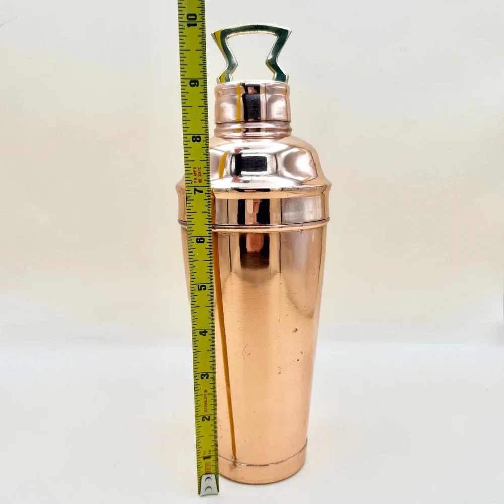 Pottery Barn Copper Martini Shaker w/ Brass Handle 10